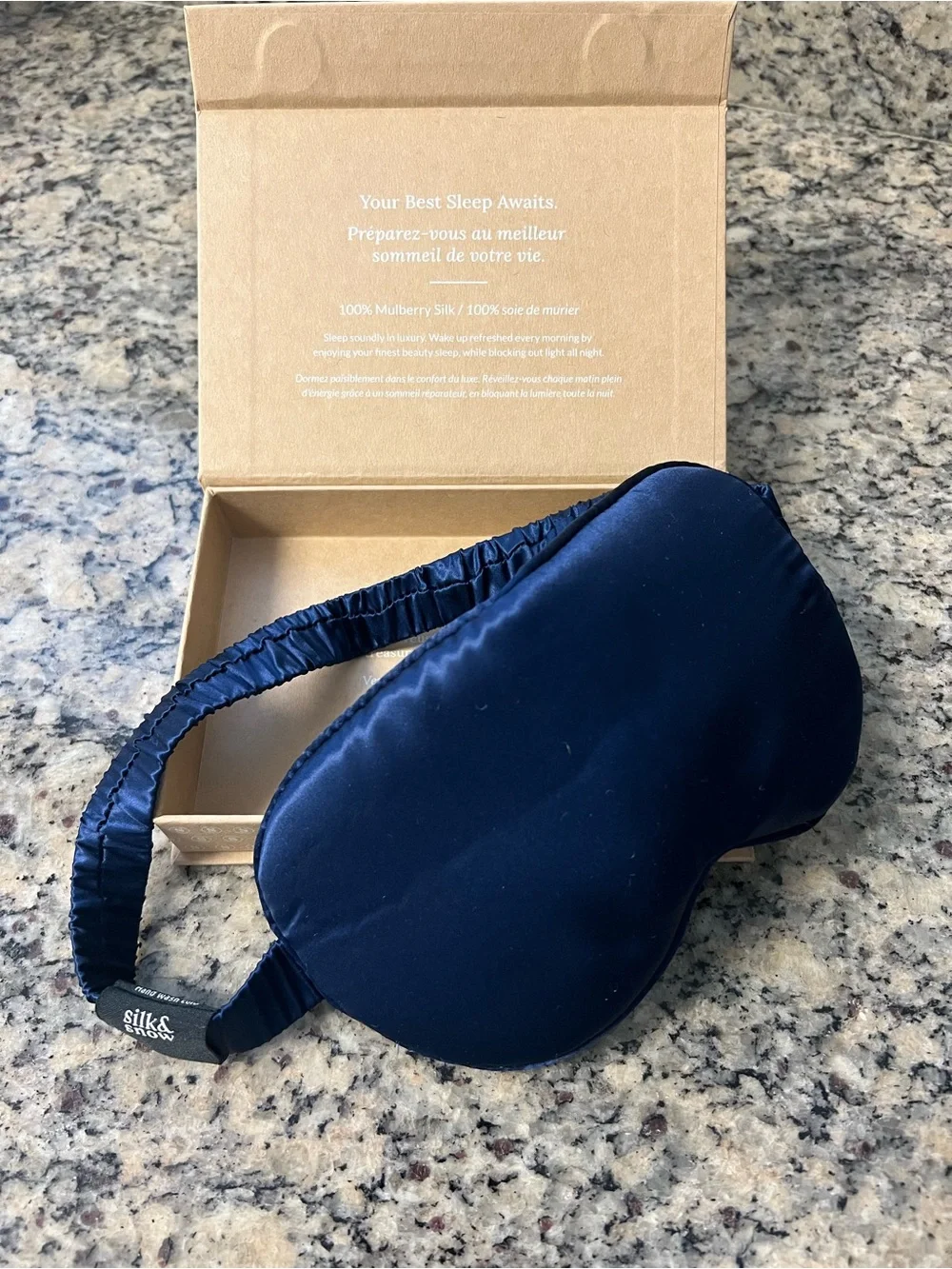 Navy Silk Sleep Mask - Luxurious Eye Mask